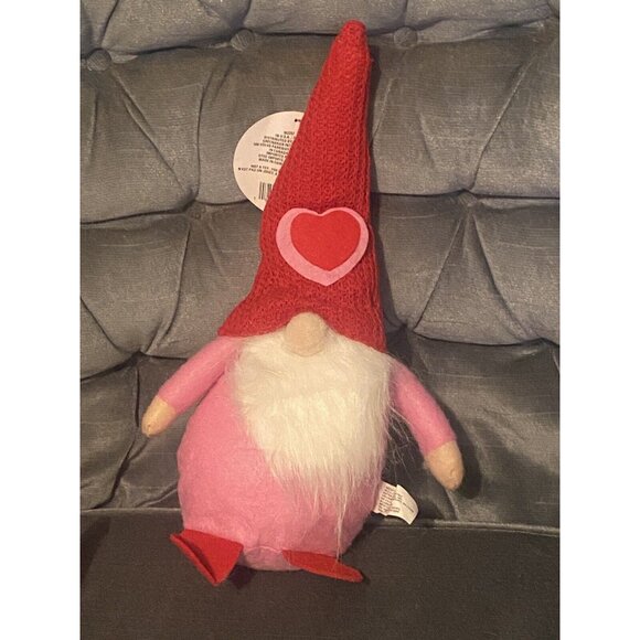 3 Gnome Plush Valentines Day Decorative Hearts 13" Pink Red Seasonal Col… - Picture 4 of 8